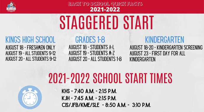 Staggered Start for 2021-2022 school year